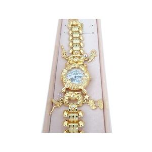 Kirks Folly Gold Watch with Crystal Accents